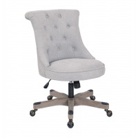 OSP Home Furnishings HNNSA-E17 Hannah Tufted Office Chair in Fog Fabric with Grey wood Base